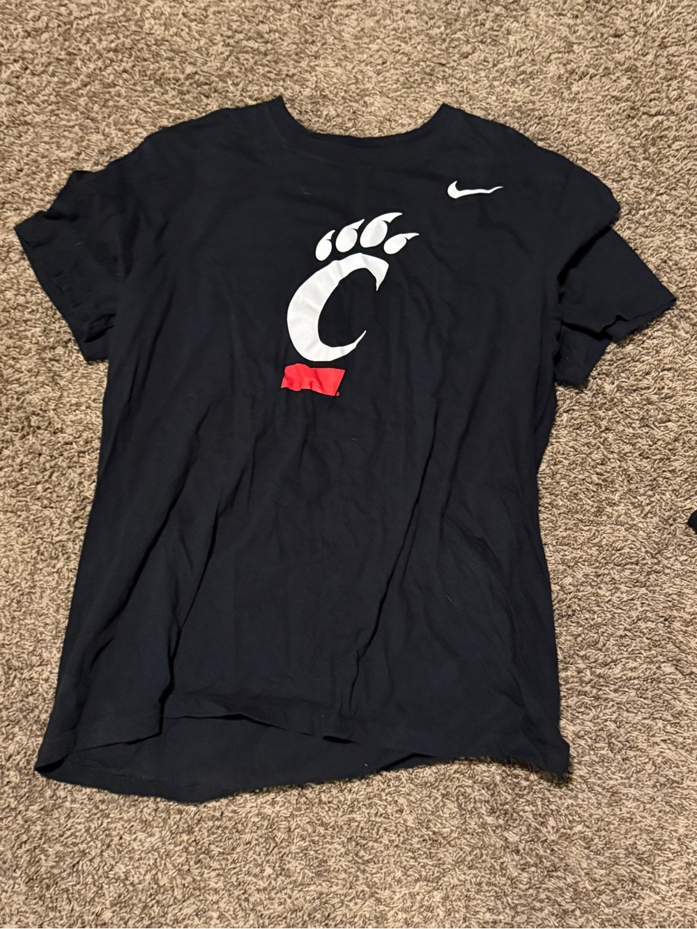 Nike Black T-Shirts Cincinnati Bearcat Logo